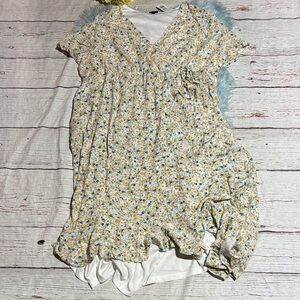 NWT Torrid Maxi Rayon Slub Surplice Wrap Dress in Sunshine Ditsy Floral Sz 4X